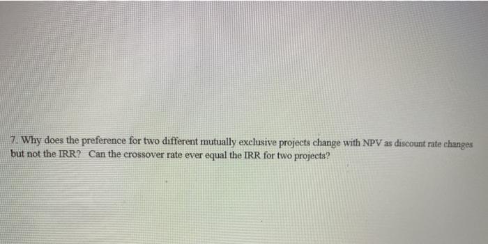 7. Why does the preference for two different