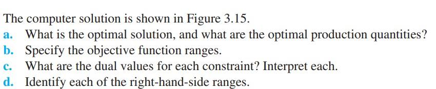 FIGURE 3.15 THE SOLUTION FOR THE TJ INC.'S