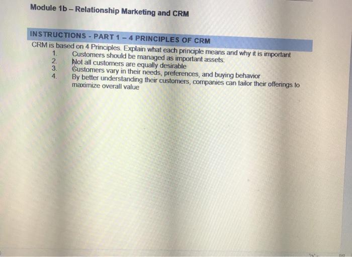 subject is customer relation management (CRM)