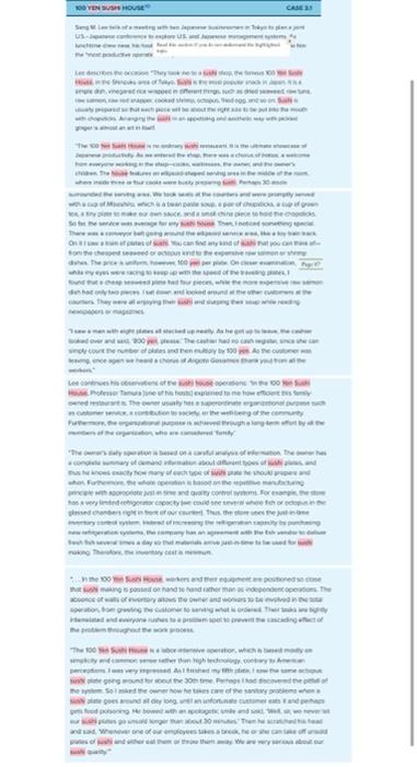 1- Analyze the operations processes based on the