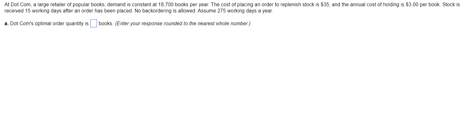 received 15 working days after an order has been