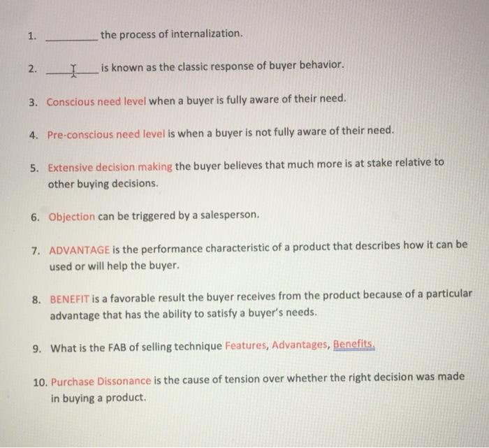 Help!!!! 1. the process of internalization. 2. I