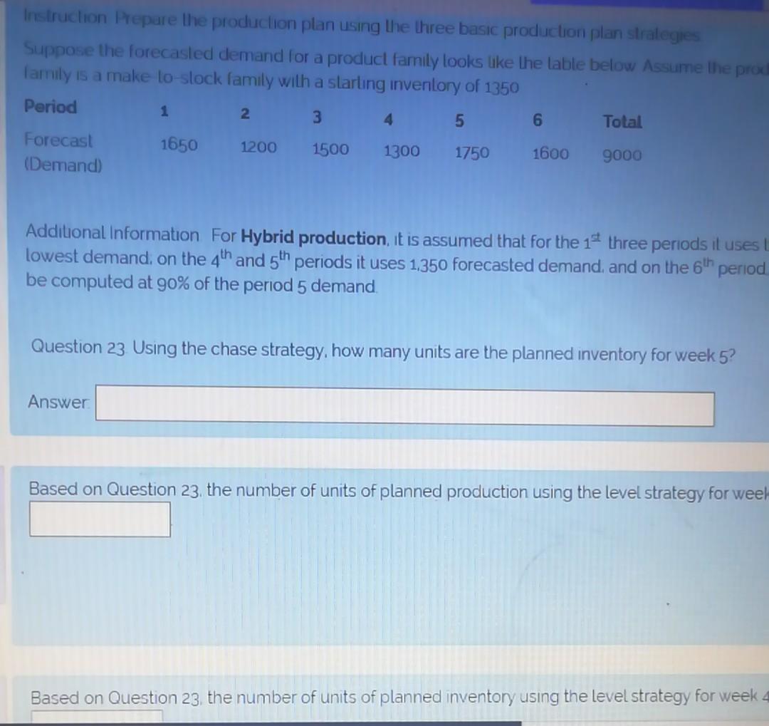 last question please Instruction Prepare the