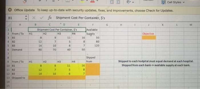 1.The cost of shipping a container of blood from
