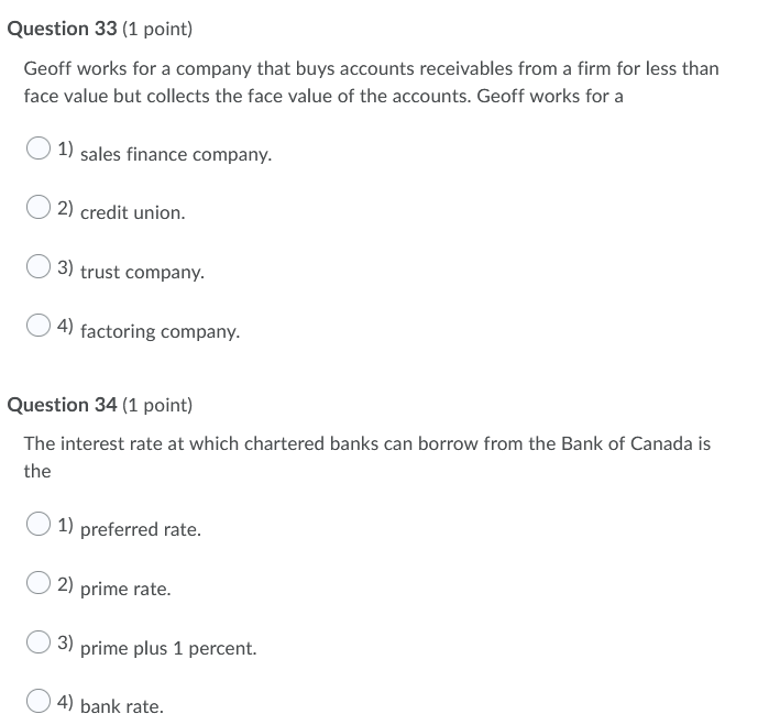 Question 31 (1 point) Suppose you were interested