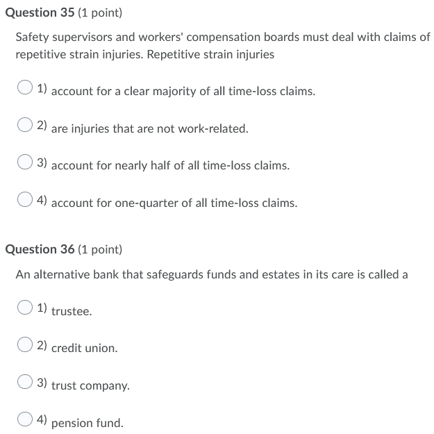 Question 31 (1 point) Suppose you were interested