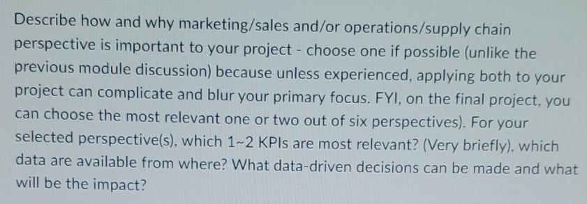 discussion project in regards labeling product in