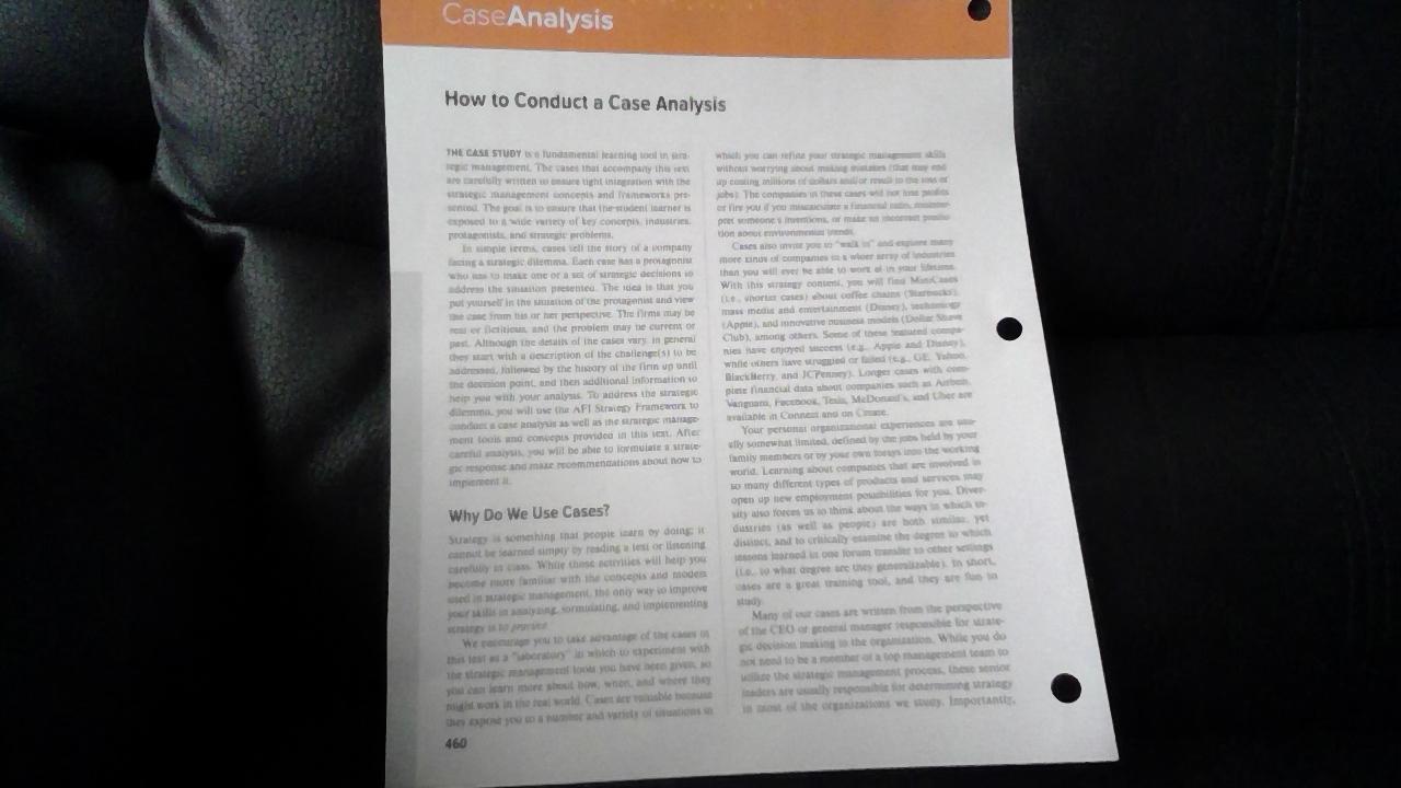 Please help Case Analysis How to Conduct a Case