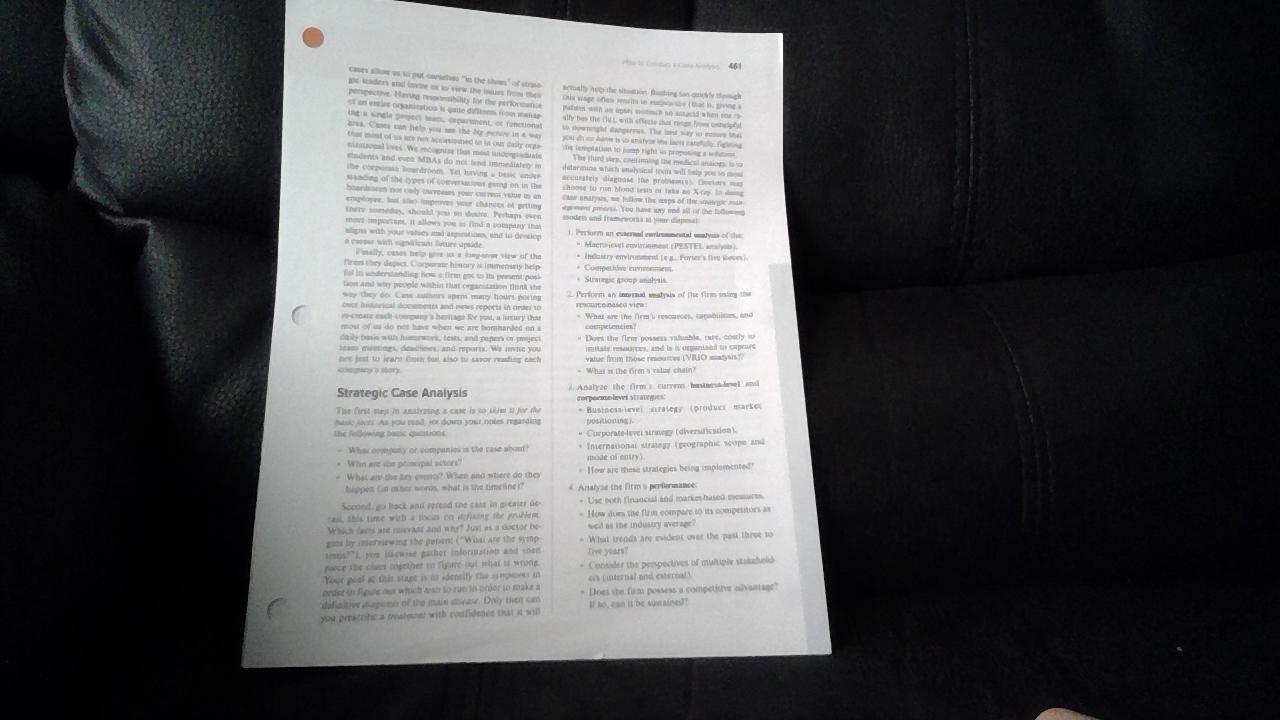 Please help Case Analysis How to Conduct a Case