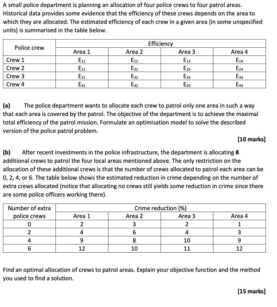 A small police department is planning an