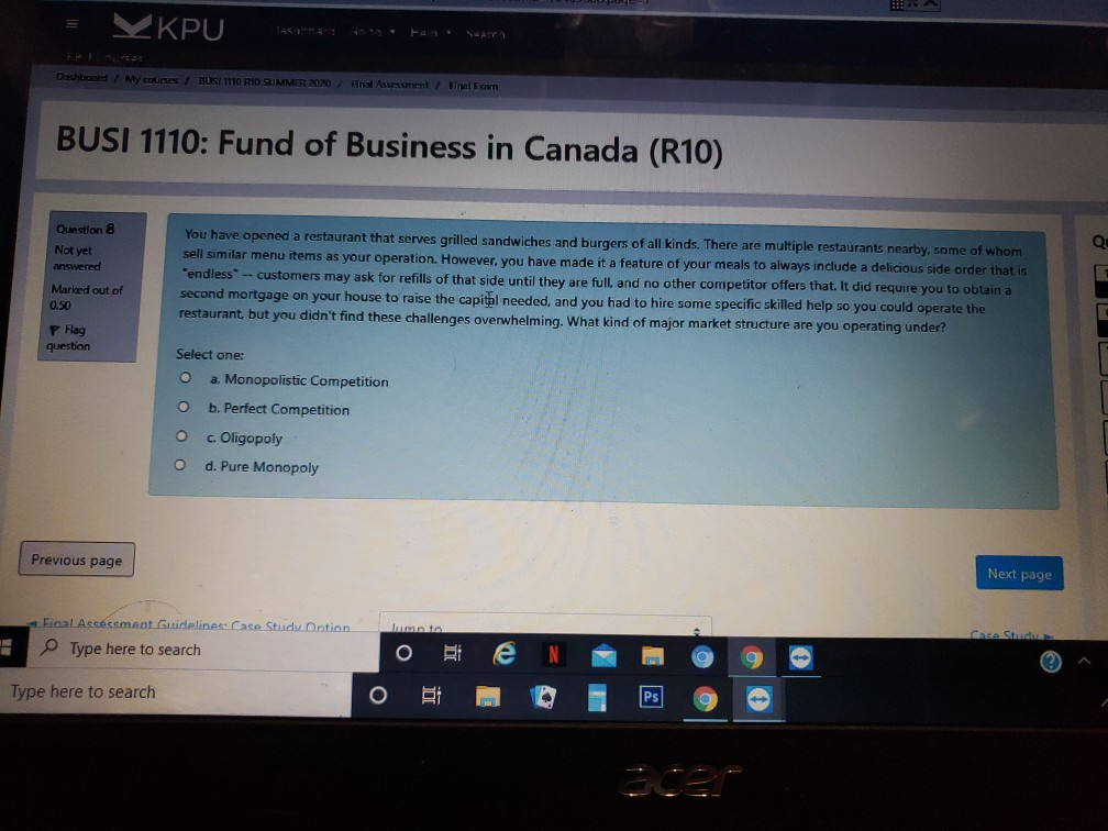 KPU Dashboard / My courses / BUSI 1110 RIO SUMMER