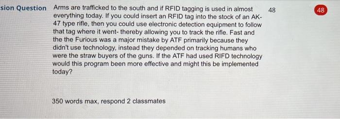 48 48 sion Question Arms are trafficked to the
