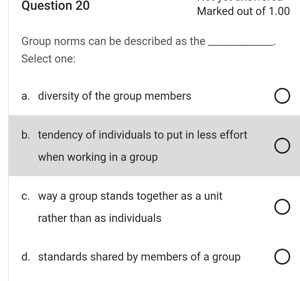 Group norms can be described as the Select one: