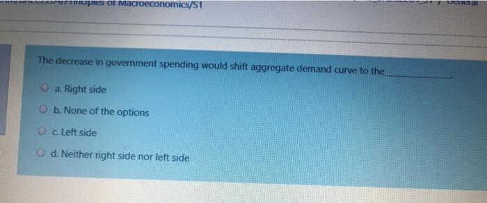 Yes of Macroeconomics/S1 The decrease in