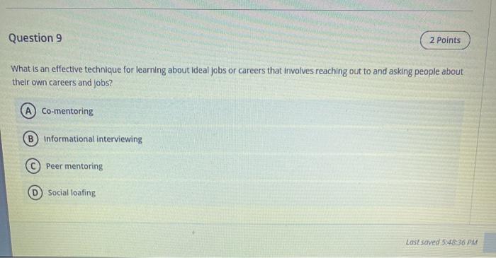 Question 9 2 Points What is an effective