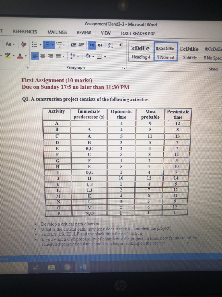 Assignment12and3-3 - Microsoft Word REVIEW VIEW