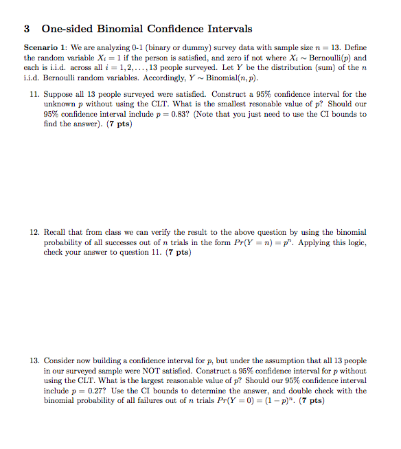 3 One-sided Binomial Confidence Intervals