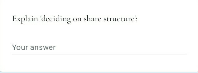 I need it asap Explain 'deciding on share