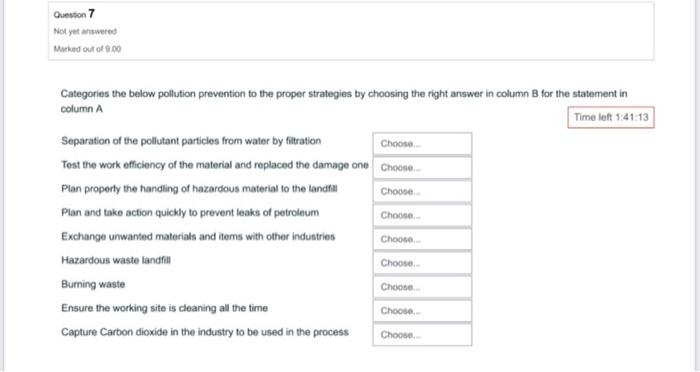 Question 7 Not yet answered Marked out of 9.00