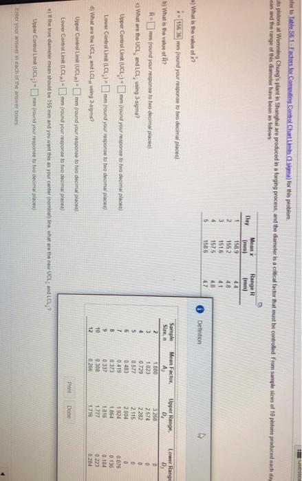 ES et to Title S61. Factors for Computing Control
