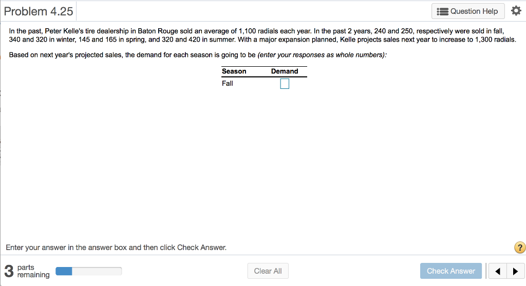 Please answer all PARTS of the ONE QUESTION