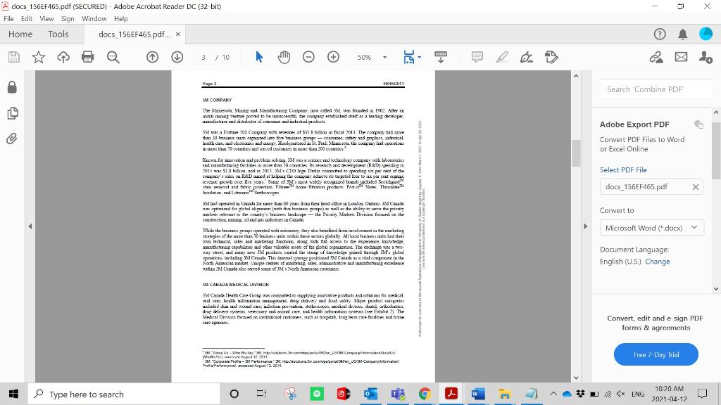 Read the 3M Canada: The Health Care Supply Chain