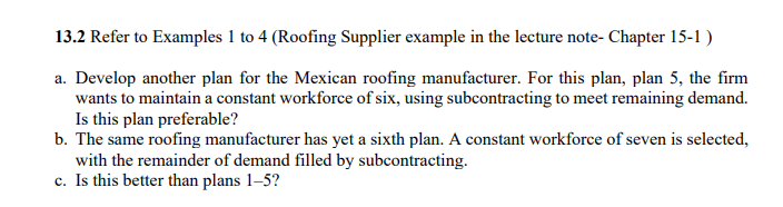 13.2 Refer to Examples 1 to 4 (Roofing Supplier