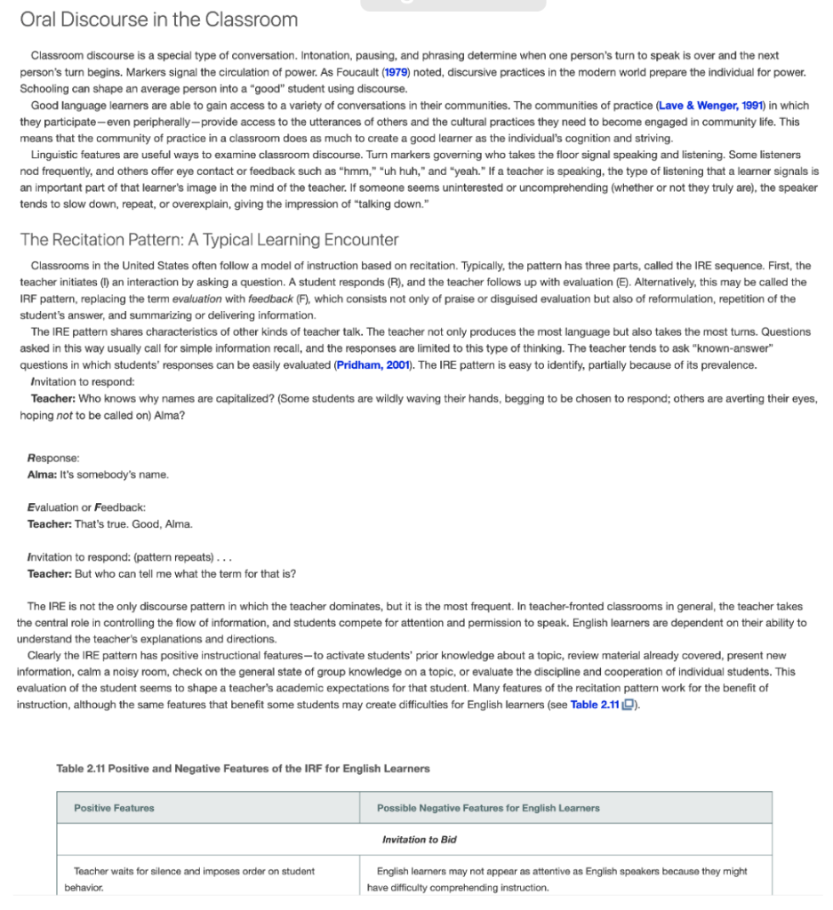 Read Classroom Glimpse. Discuss stress, rhythm,