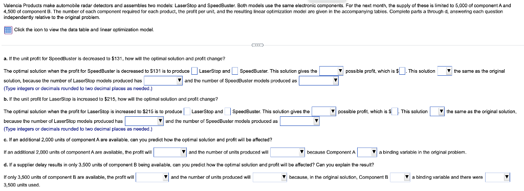 most of the drop down boxes says "increase,