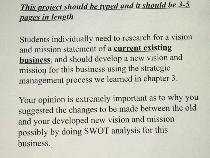 This project should be typed and it should be 3-5