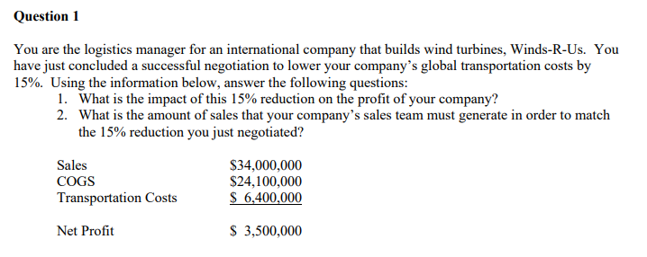 PLEASE USE QUESTION 1 TO HELP ANSWER QUESTION 2.