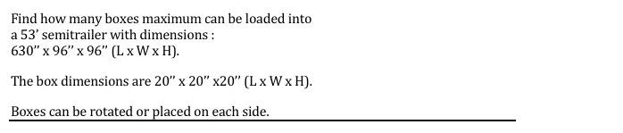 Find how many boxes maximum can be loaded into a