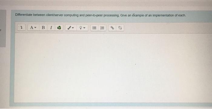 Differentiate between client/server computing and