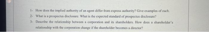 1. How does the implied authority of an agent