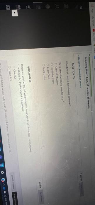 Remaining Time: 1 hour, 27 minutes, 42 seconds