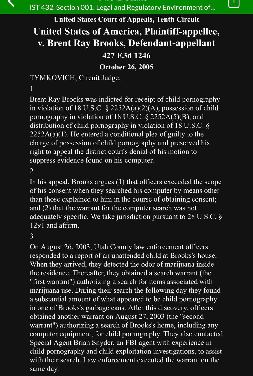 Need help briefing a case, First slide is