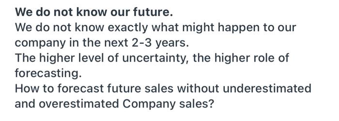 We do not know our future. We do not know exactly