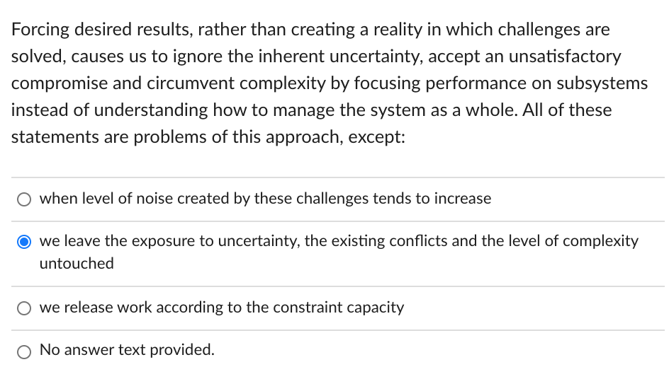 Forcing desired results, rather than creating a