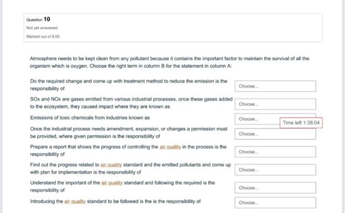 Question 10 Not yet answered Maried out of 8.00