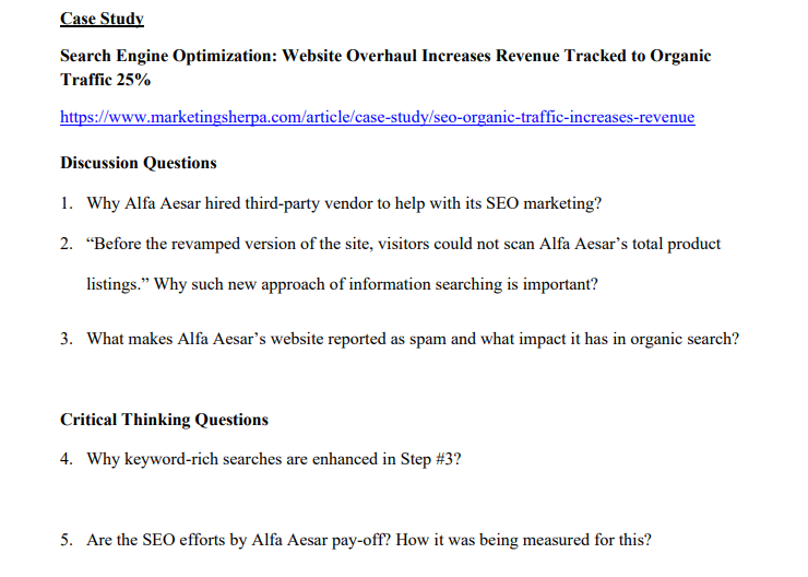 Case Study Search Engine Optimization: Website