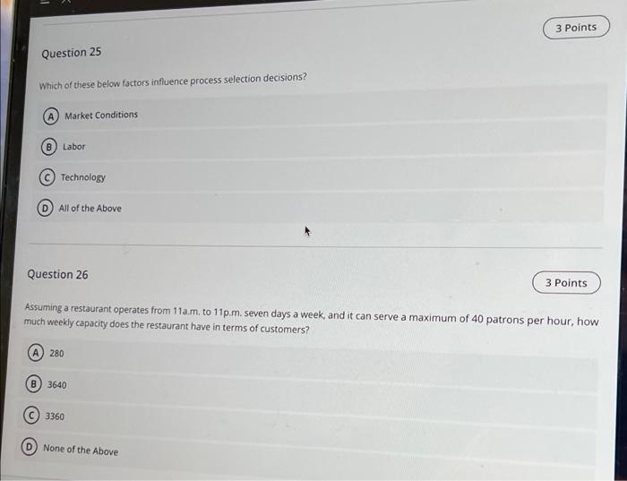 3 Points Question 19 Inventory serves as a buffer