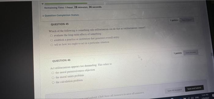 Question Completion Status: QUESTION 43 if