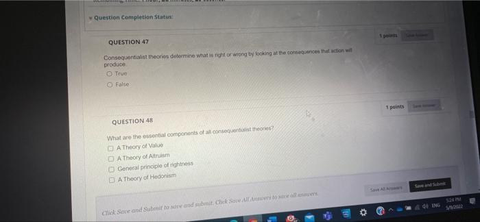 Question Completion Status: QUESTION 43 if