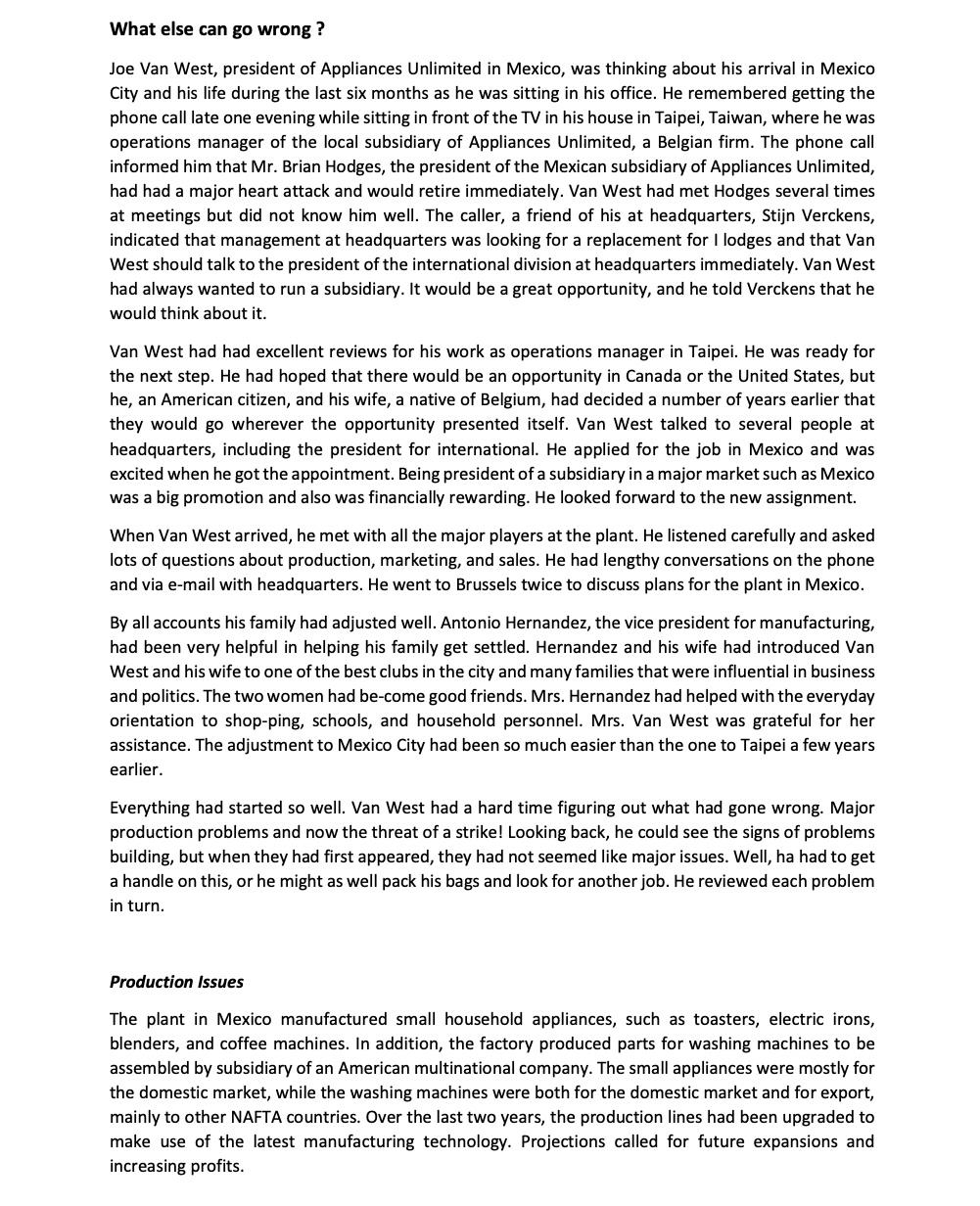 What else can go wrong? Joe Van West, president