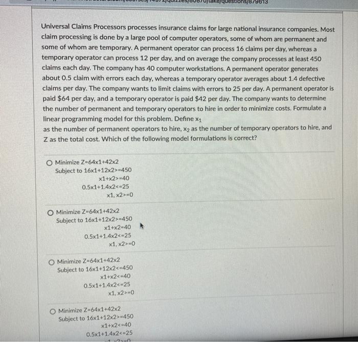 Question 10 1 Solve the previous formulated model