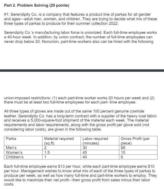 Could I get the answer in excel form please?