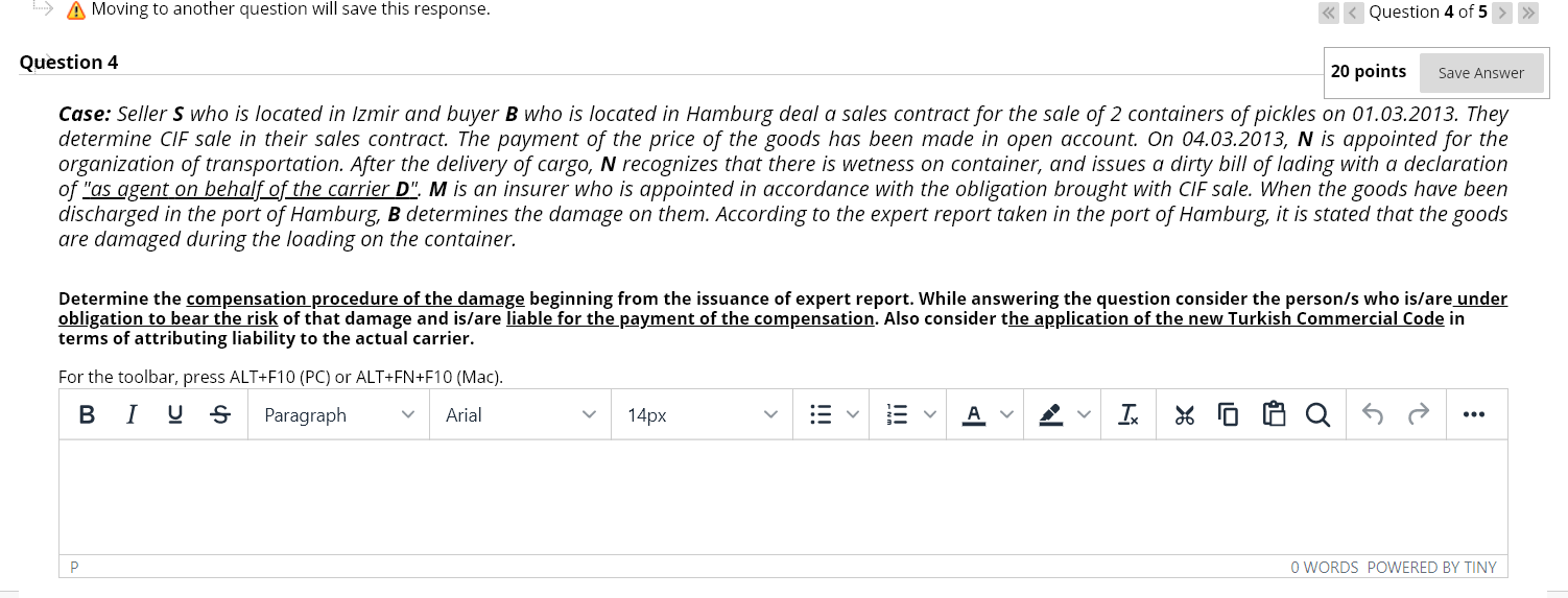 A Moving to another question will save this