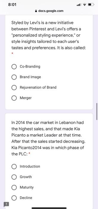 8:01 . .docs.google.com Styled by Levi's is a new