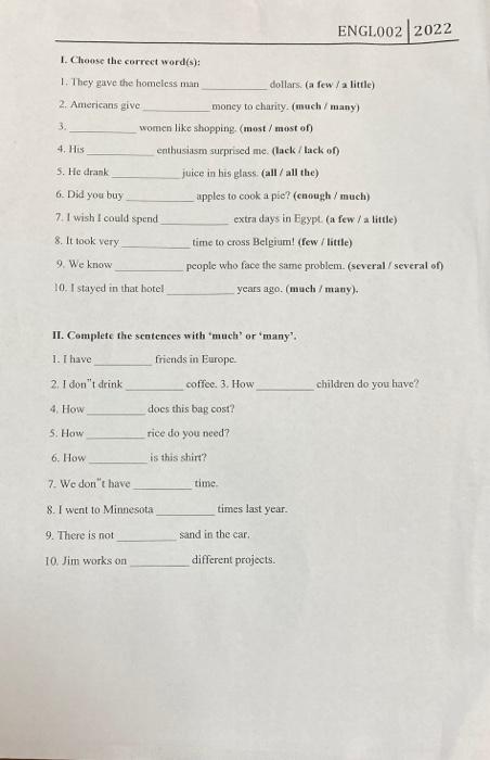 pleses I need answer II. Cemplete the sentences