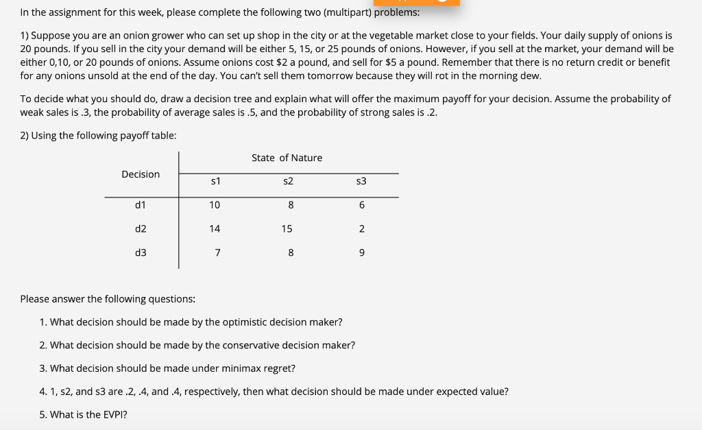 In the assignment for this week, please complete